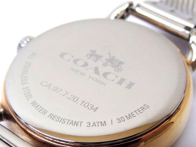 美品 COACH コーチ 時計 □ CA.97.7.20.1034 ステンレス コンビカラー