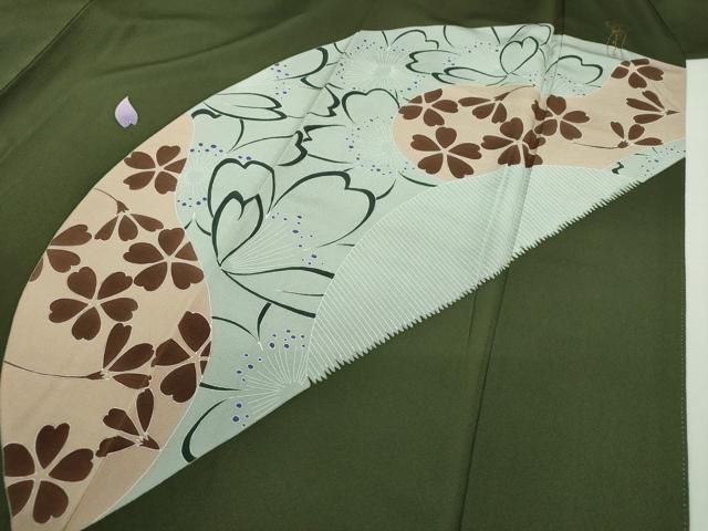 平和屋着物○訪問着 刺繍 花簪 舞桜 銀糸 ほていや扱い 正絹 逸品  