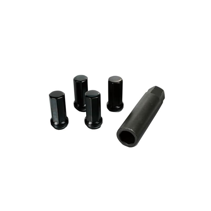 KYO-EI 協永産業 ホイールナット 限 HEPTAGON NUT M12 x P1.25 袋タイプ クロムモリブデン鋼 ブラック 全長42mm HPF3B4