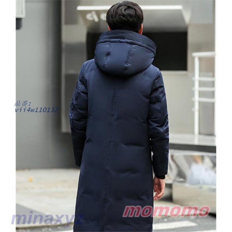 ダウンジャケット メンズ ダウンコート ロング丈 フード付き 冬アウター 保温 防風 大きいサイズ スリム 防寒 暖か 冬服 ハイネック 厚手 vii4w110132 KANDAIZUMI_COM