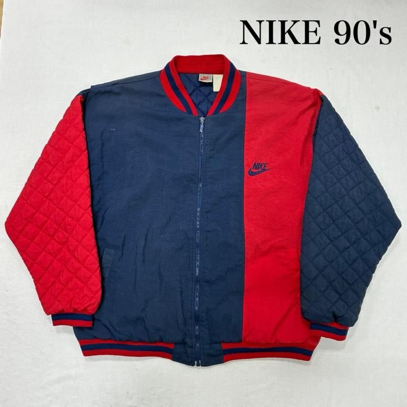 NIKE ナイキ ジャケット 上着 ジャンパー ブルゾン 90 s 中綿 キルティング ジップアップ ブルゾン ナイロン ジャケット オールド ヴィンテージ