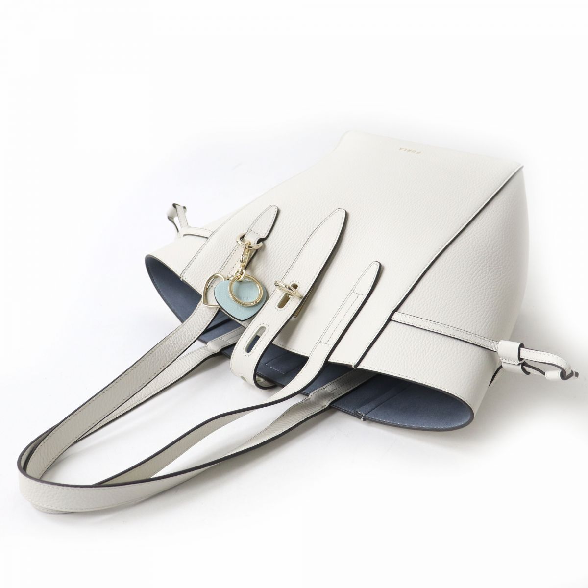 極美品△FURLA フルラ NET M レザー トートバッグ VENUS ハート形 