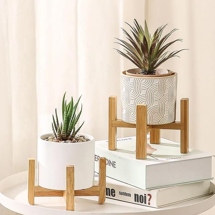 2色 ブナ 丸脚 フラワースタンド 鉢台 室内 木製 フラワーポット 観葉
