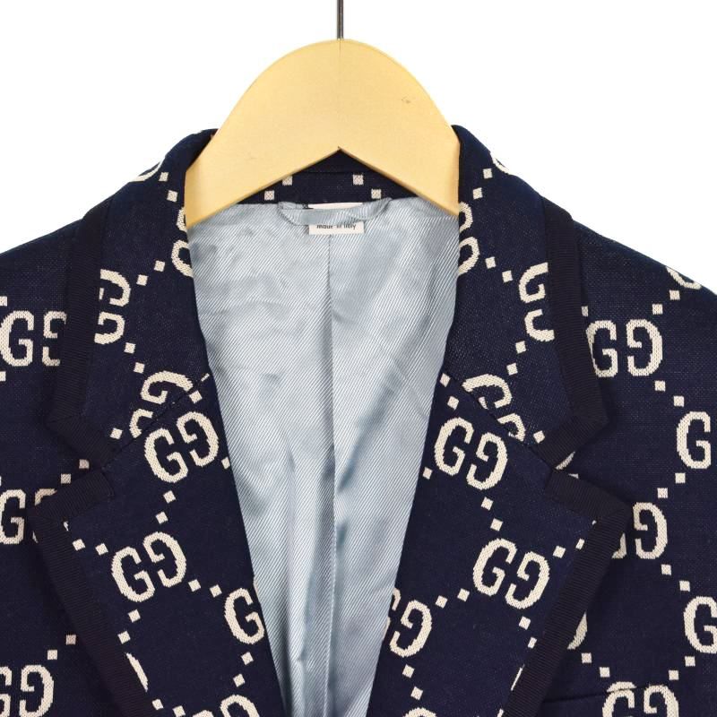 グッチ GUCCI 18年製 GGジャガード テーラードジャケット