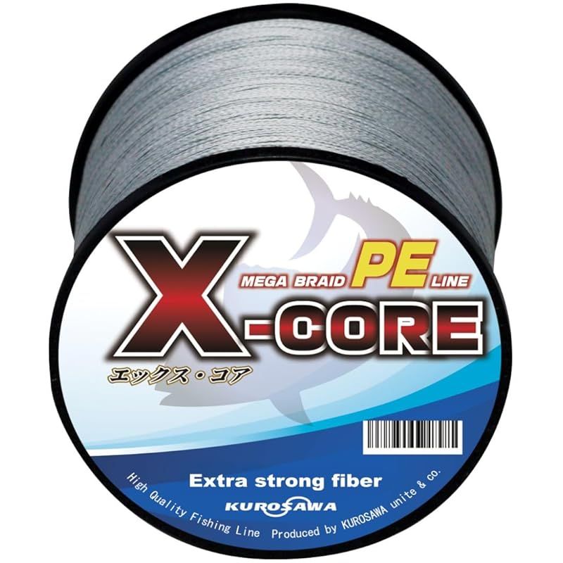 KUROSAWA PEライン X-CORE (ステルスグレー 300m（4編）， 4号（50lb/22.6kg）)