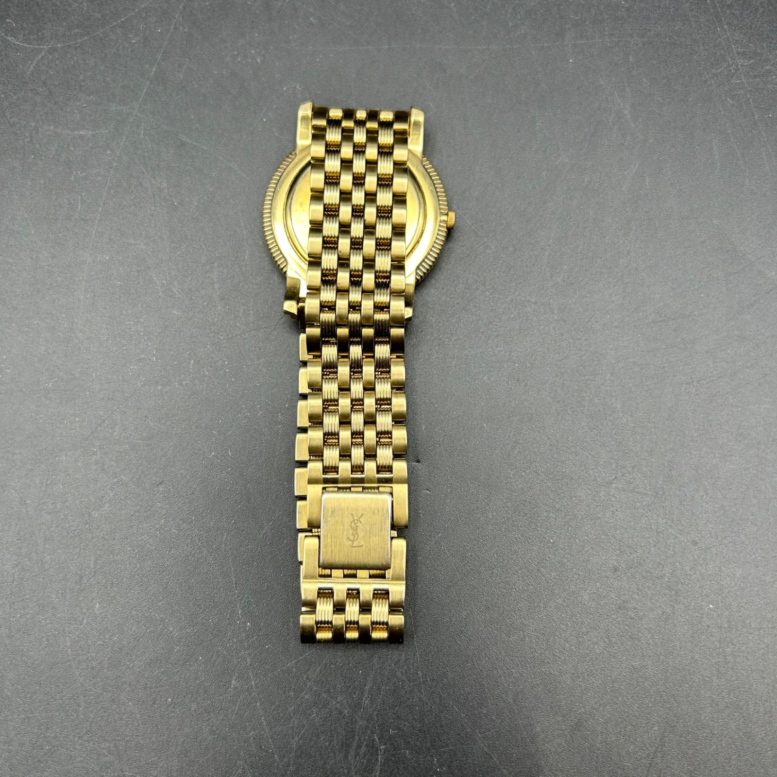 YSL イヴサンローラン 腕時計 クォーツ ゴールド 白文字盤