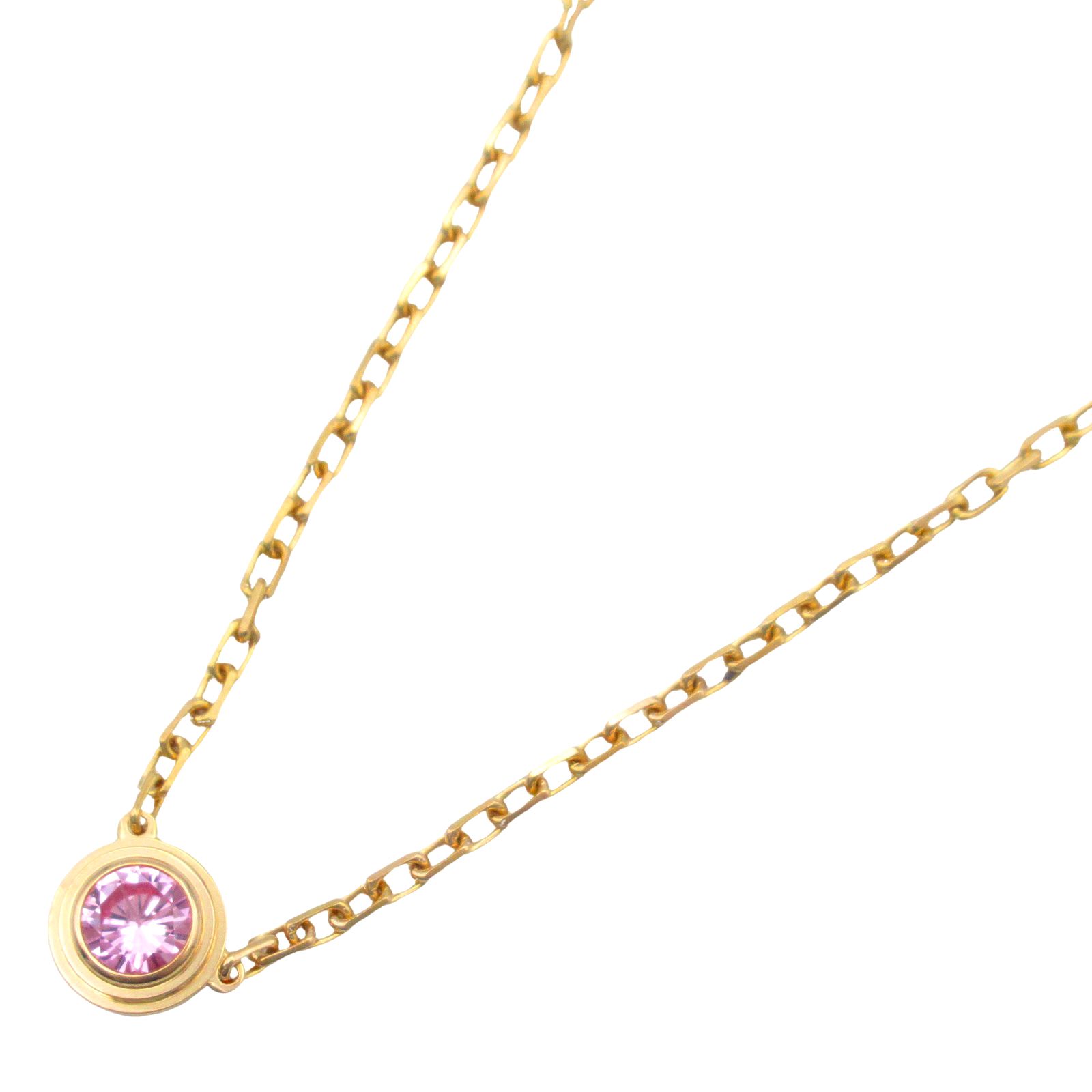 カルティエ CARTIER ネックレス ダムール ピンクサファイア ネックレス 首回り37.5/40.5cm K18（イエローゴールド） ダムール ピンクサファイア ネックレス レディース Used A