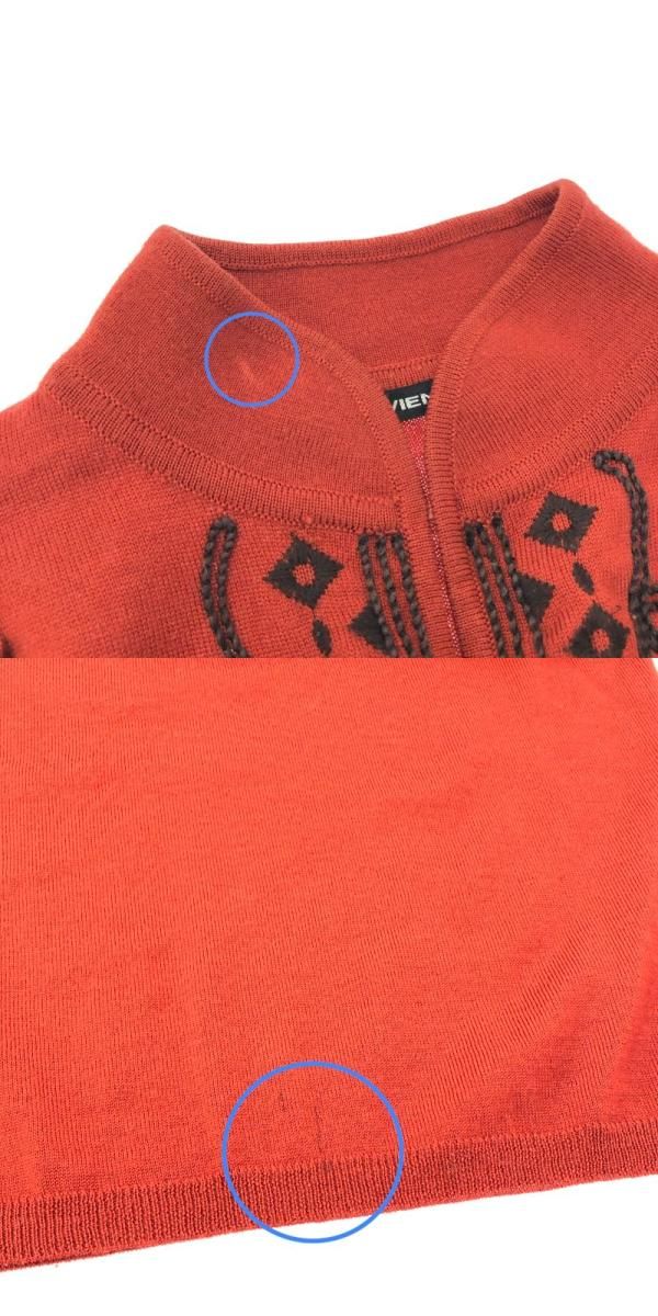 VIVIENNE TAM ヴィヴィアンタム  チャイナ襟ニット サイズ:1  オレンジ  レディース 刺繍　240001146652 VIVIENNE TAM ヴィヴィアンタム チャイナ襟ニット サイズ:1