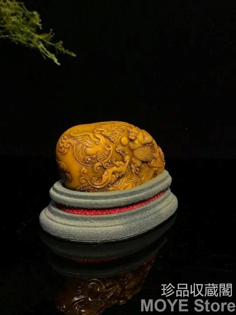 旧蔵寿山石瑞獣霊芝の印鑑
