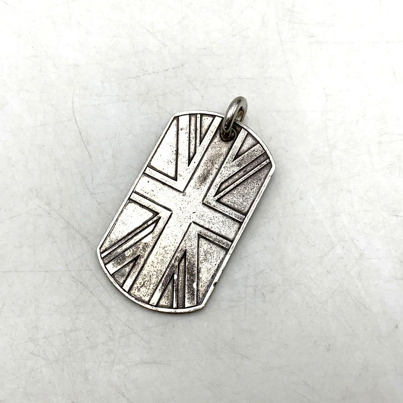 CHROME HEARTS クロムハーツ SV925 GOD SAVE STEVE JONES UNION JACK DOG TAG PENDANT TOP ユニオンジャック ドックタグペンダントトップ 190-250607-ma-26-izu