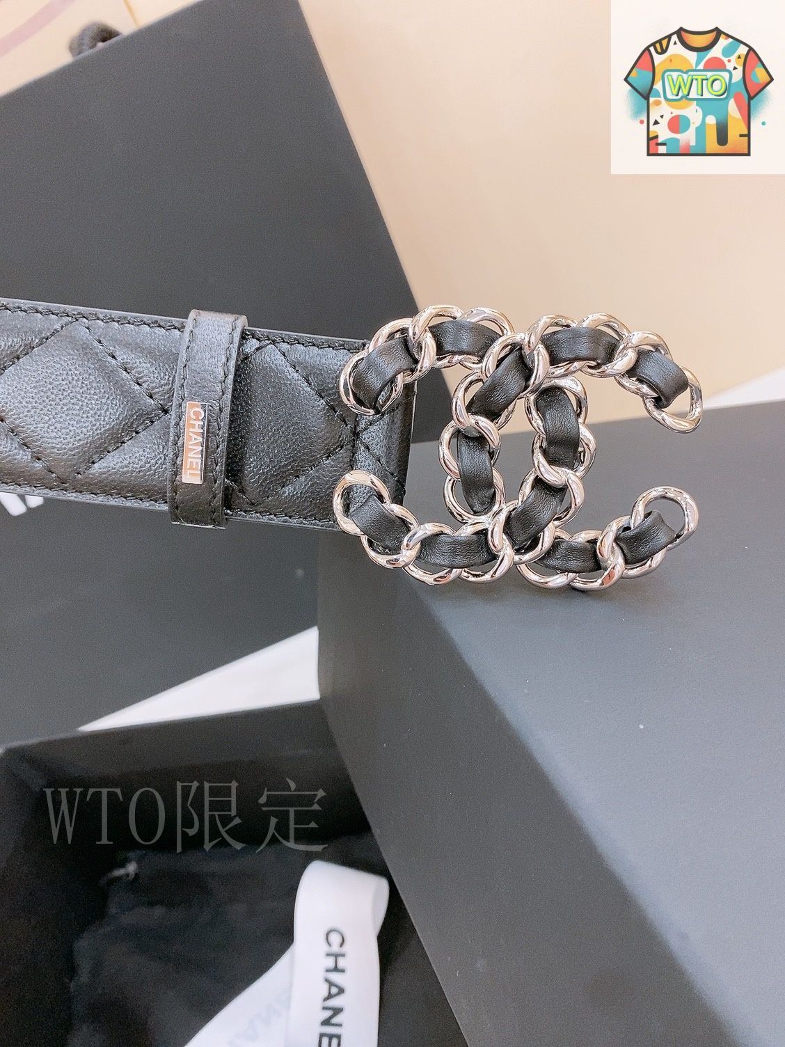 【華やかさを付け加える☆】CHANEL レザーベルト CHANEL/シャネル】レザーベルト ココ 細め ブラック/黒