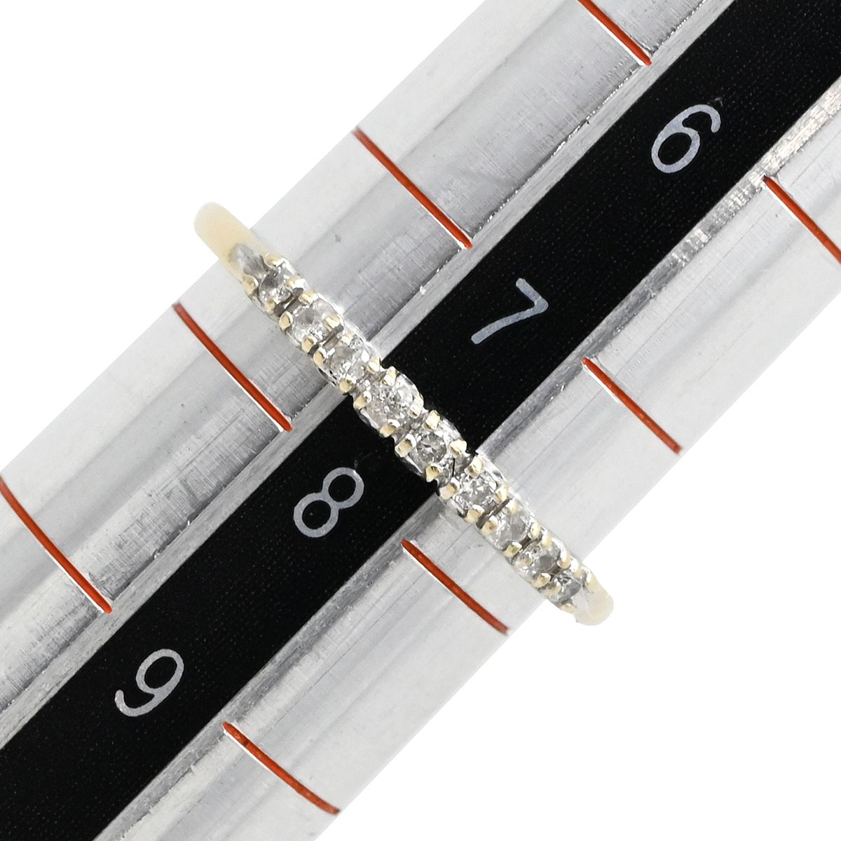 リング 指輪 ダイヤモンド リング K10WG ホワイトゴールド 8号【中古  