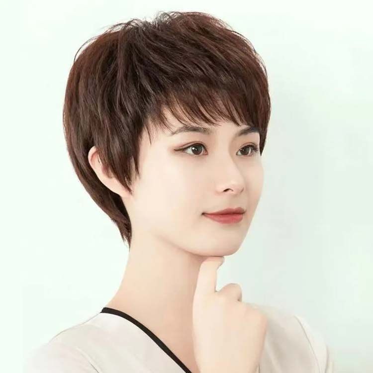 はるきち様☆気品人毛100% つむじ部分手植え ショートウィッグN890 はるきち様☆気品人毛100% つむじ部分手植え ショートウィッグN890