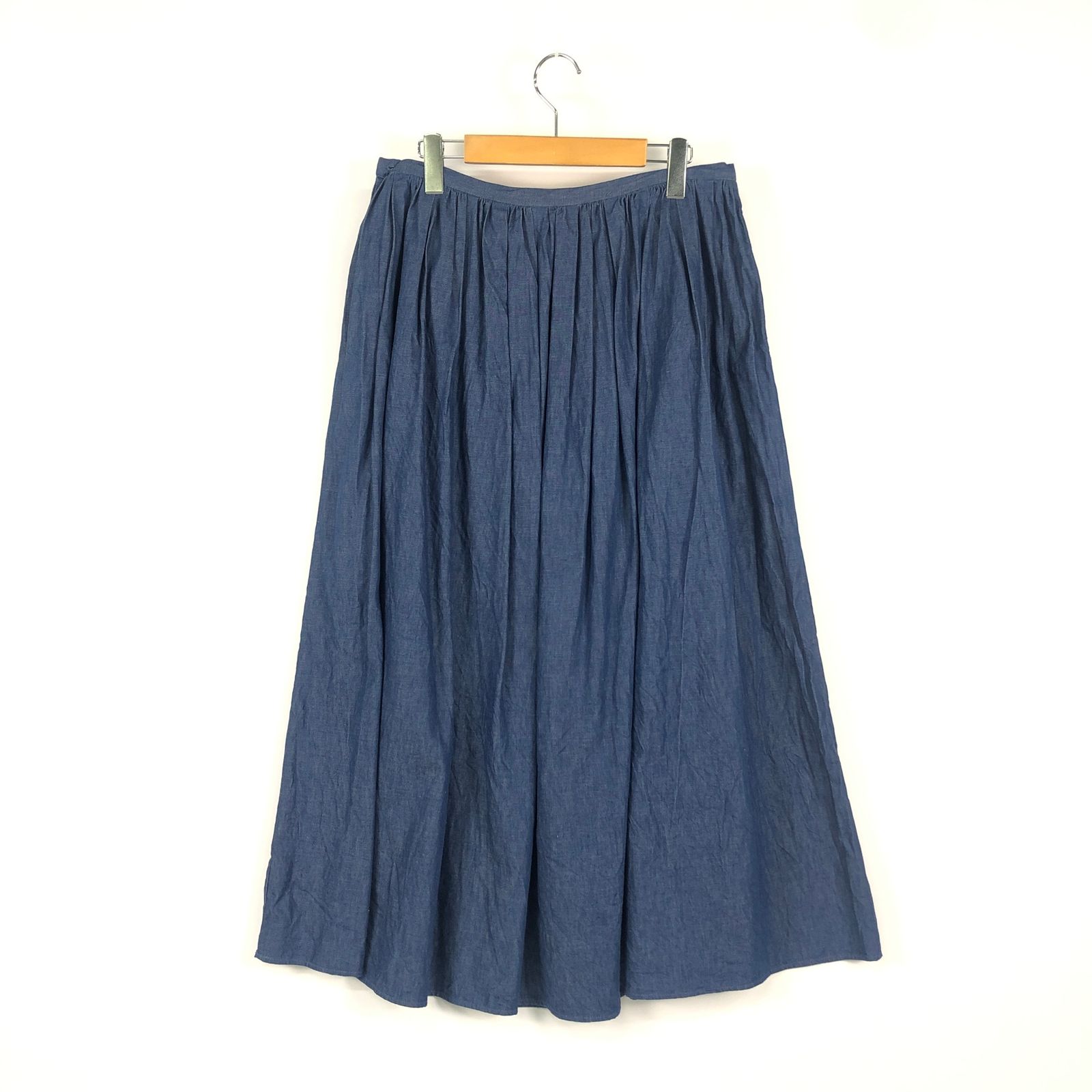 toujoursトゥジューデニムランダムプリーテッドマキシスカートサイズ2 TOUJOURS トゥジュー RANDOM PLEATED MAXI SKIRT ランダム