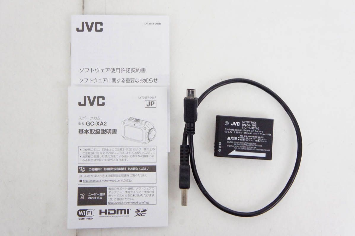 【中古】JVC Victorビクター ADIXXION 防水・防塵・耐衝撃・耐低温スポーツカム GC-XA2 アクションカム