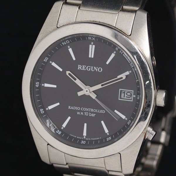 稼働 良品 シチズン レグノ H415-T017274 電波ソーラー 黒文字盤