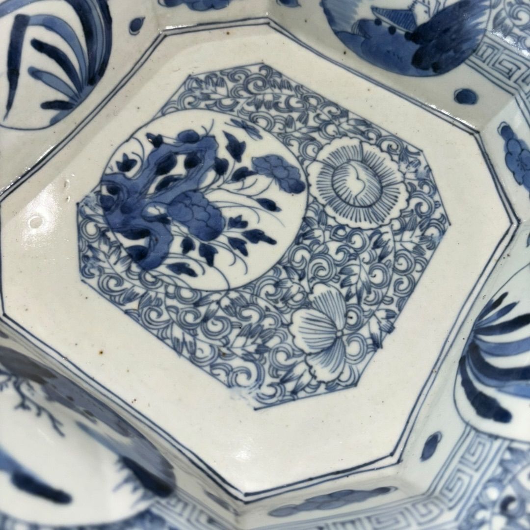 古伊万里 染付 角皿 骨董 陶器 時代物 蔵出し 古美術 四方皿