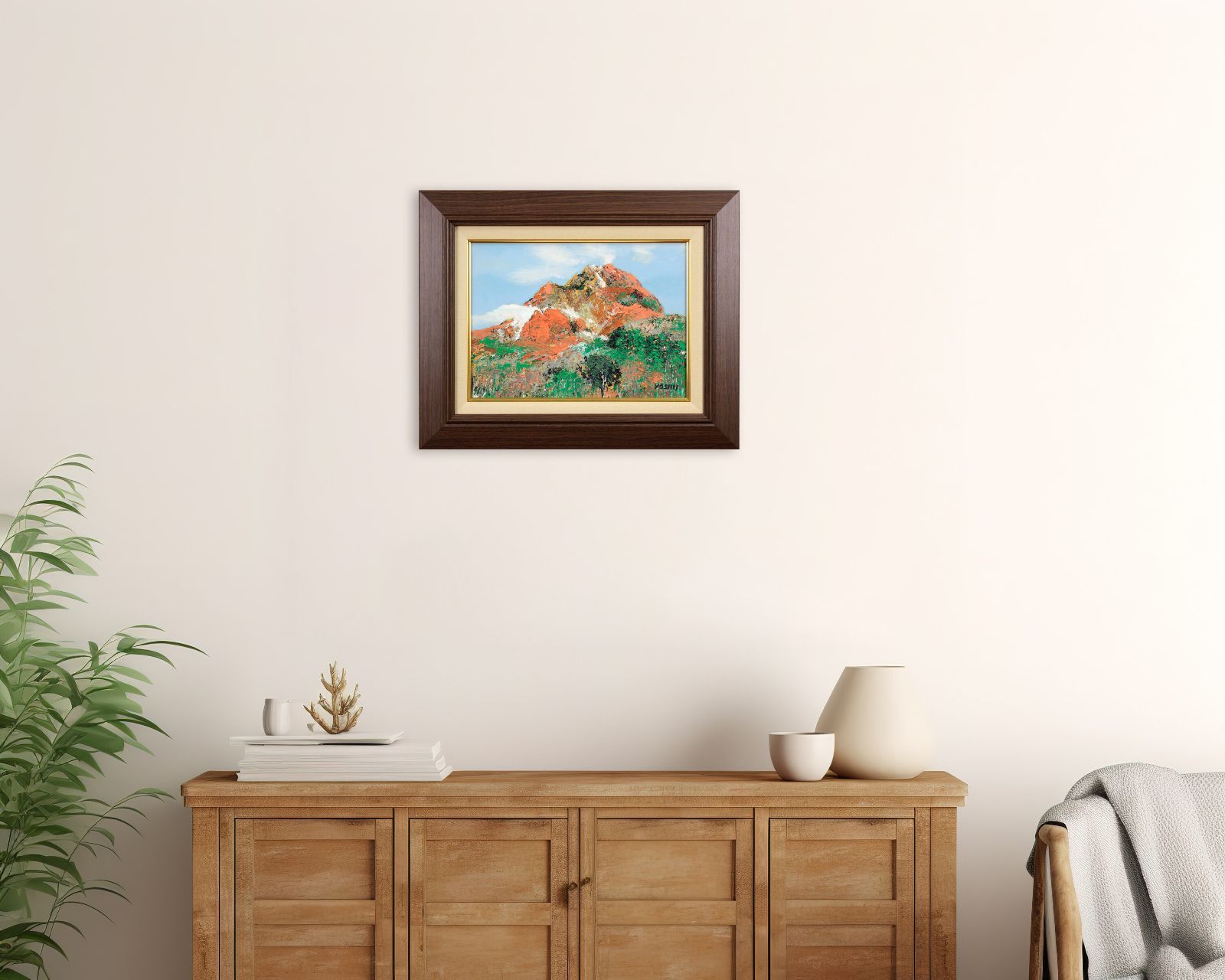 吉井靖治『昭和新山』油彩画【真作保証】 絵画 吉井靖治 『昭和新山』 油彩画 - 北海道画廊