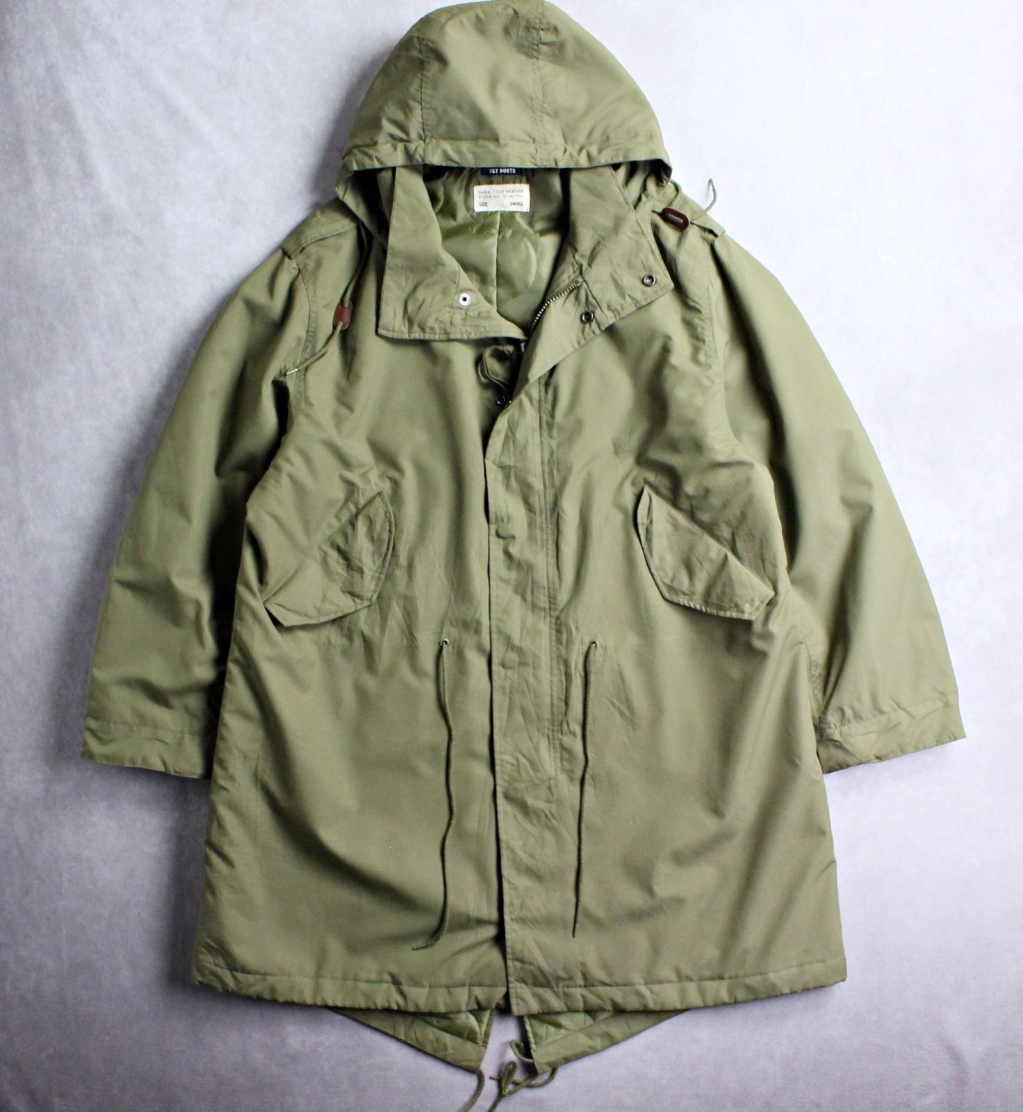 オリーブグリーン フリースライニング モッズコート MEDIUM 0497608316167_1.jpg