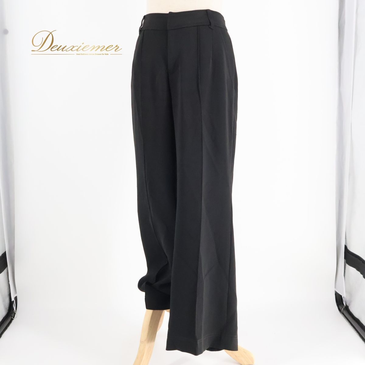 チャコット　社交ダンス　W85 スラックス　黒 幅太目　ダンス衣装 ダンス 衣装 スラックス ズボン ワイドパンツ パンツ チャコット