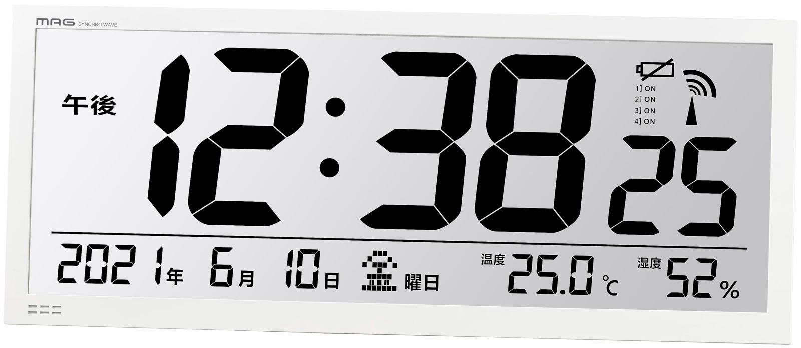 Color ホワイト MAG マグ 掛け時計 業務用 電波時計 デジタル 大型 グランタイム 時報付き 置き掛け兼用 ホワイト W-780WH-Z
