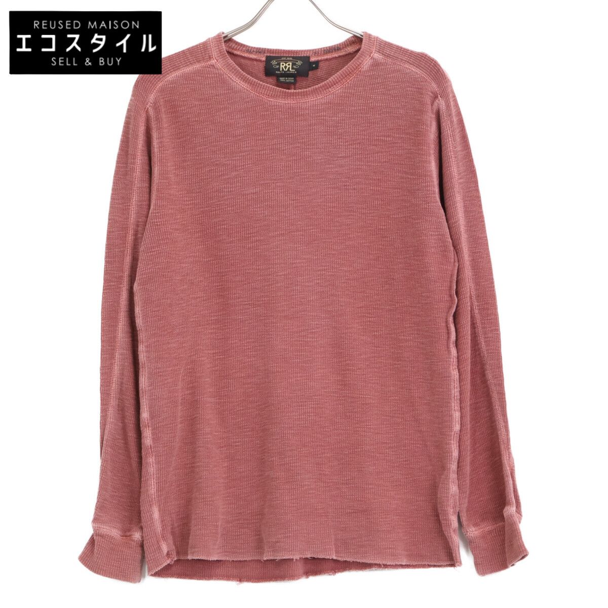 RRL ダブルアールエル ﾚｯﾄﾞ ｺｯﾄﾝ ｻｰﾏﾙ 長袖Tｼｬﾂ M