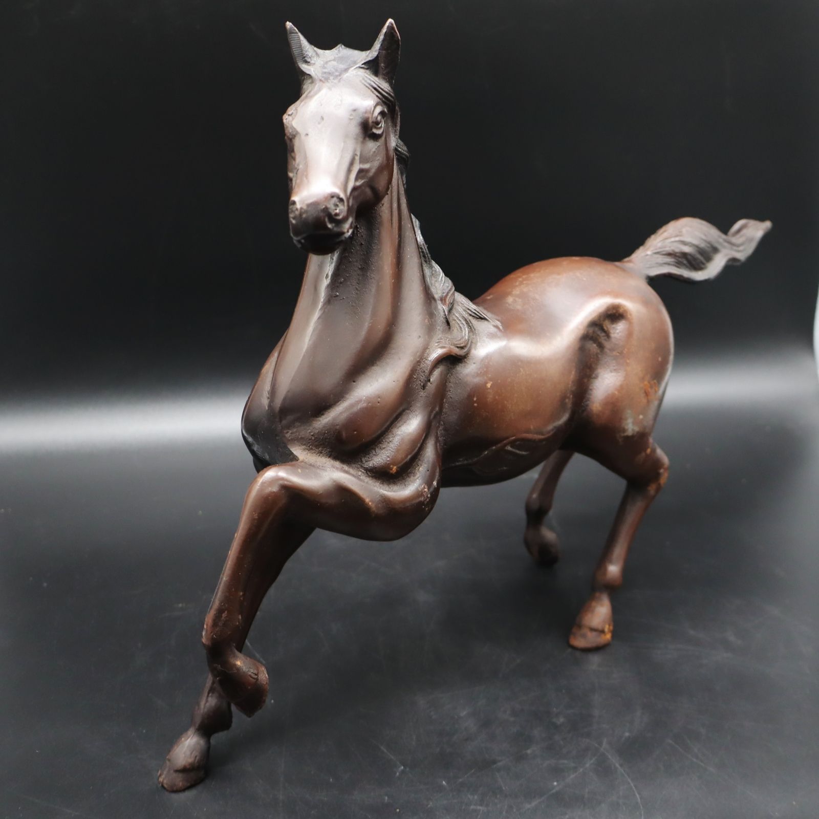 △金属工芸 インテリア｜馬 ホース 置物 全長約40cm｜ ｜オブジェ