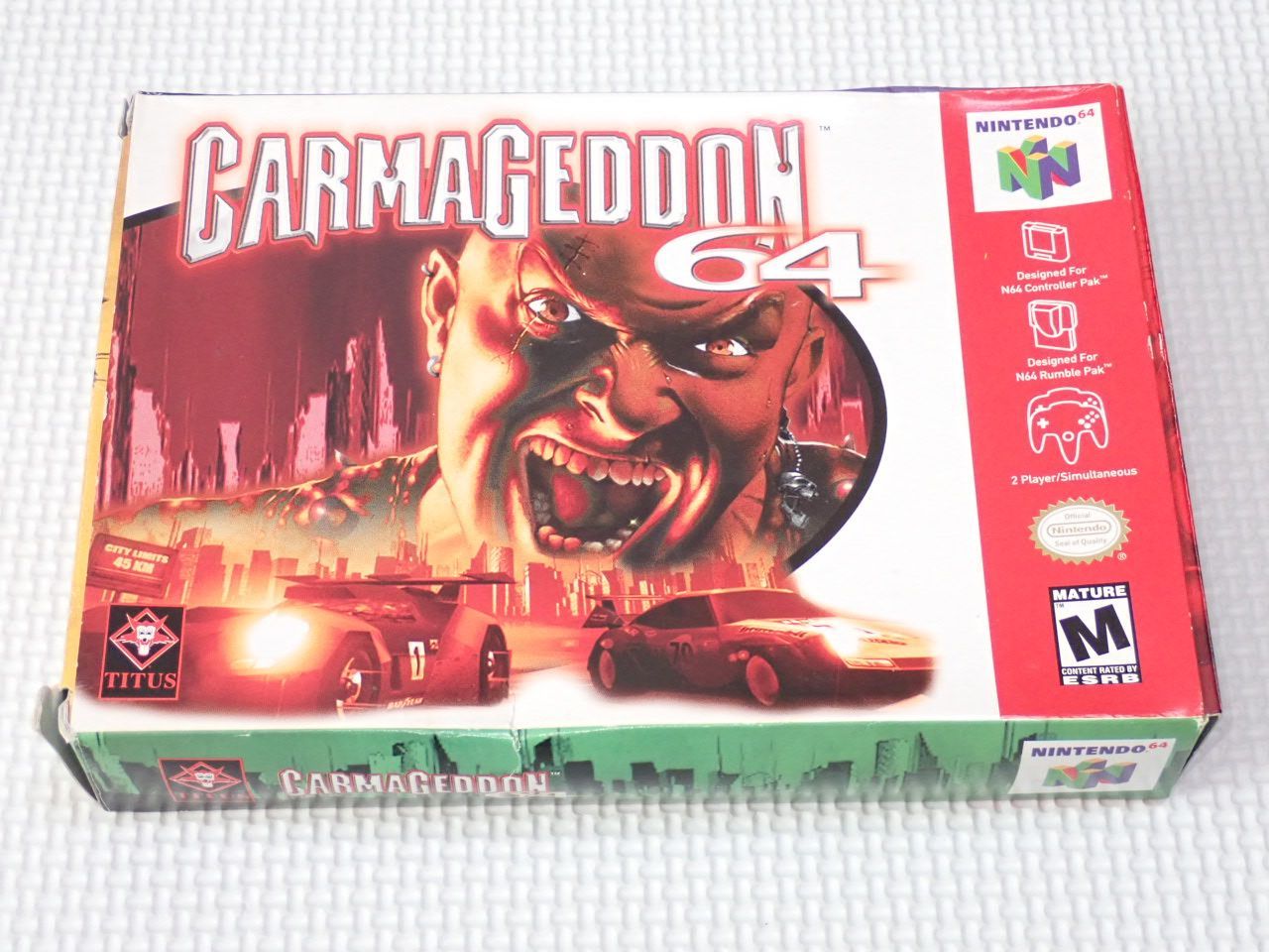 N64☆CARMAGEDDON 海外版 北米版 端子清掃済☆箱付・説明書付・ソフト 