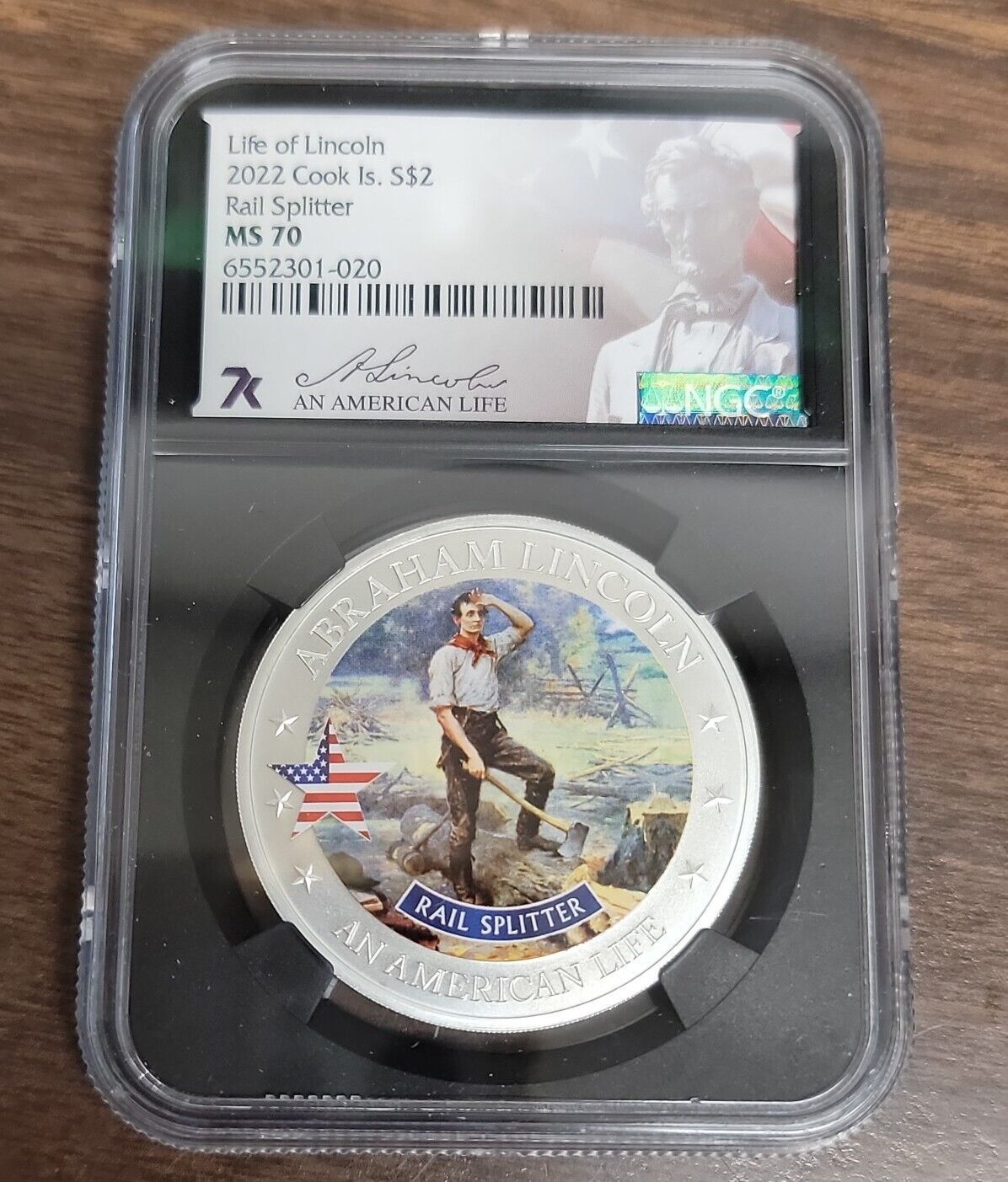 2021 Cook Islands $2 Silver Coin - NGC MS70 Life of Washington