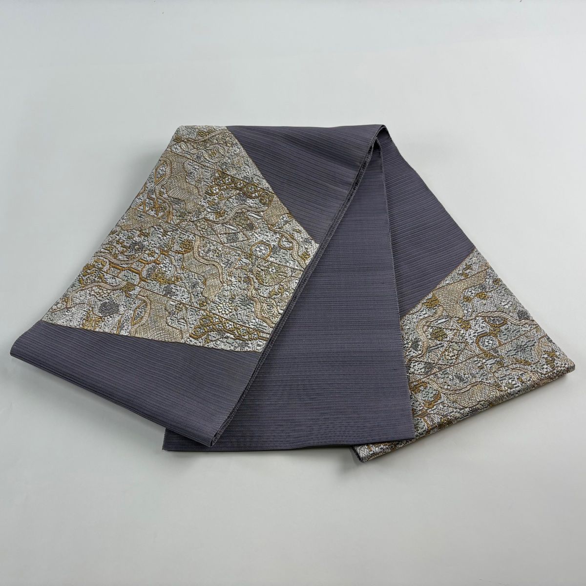 三日月に桜模様 金彩 鈴 薄緑 太鼓柄 正絹 薄物 夏用 絽 紗 袋帯 fit=scale-down,w=1200