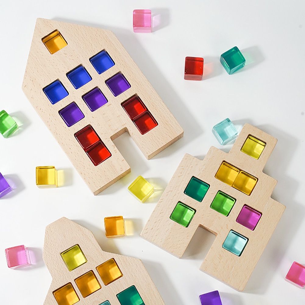 アクリル積み木 キューブ 60個 - 知育玩具