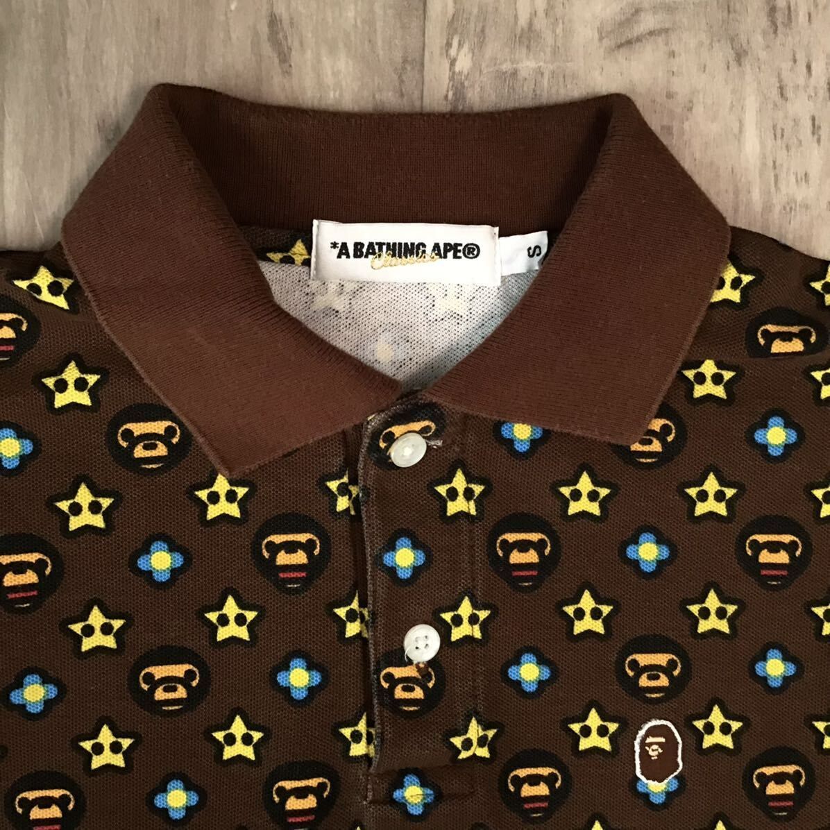 希少　A BATHING APE マイロ モノグラム ロゴ ポロシャツ ☆激レア☆ Chrome Hearts × BAPE Tシャツ Mサイズ a bathing