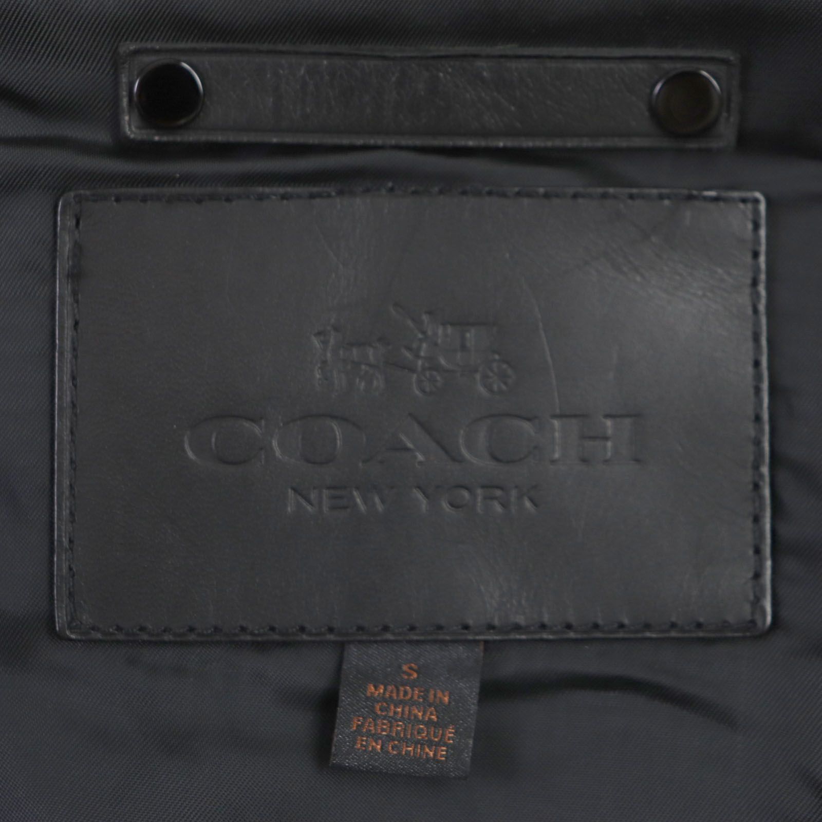 極美品▼COACH コーチ 85532 ウール100% コーデュロイ・レザー使い ブロックチェック柄 シャツジャケット レッド ブラック S ガーメント付き 正規品 メンズ