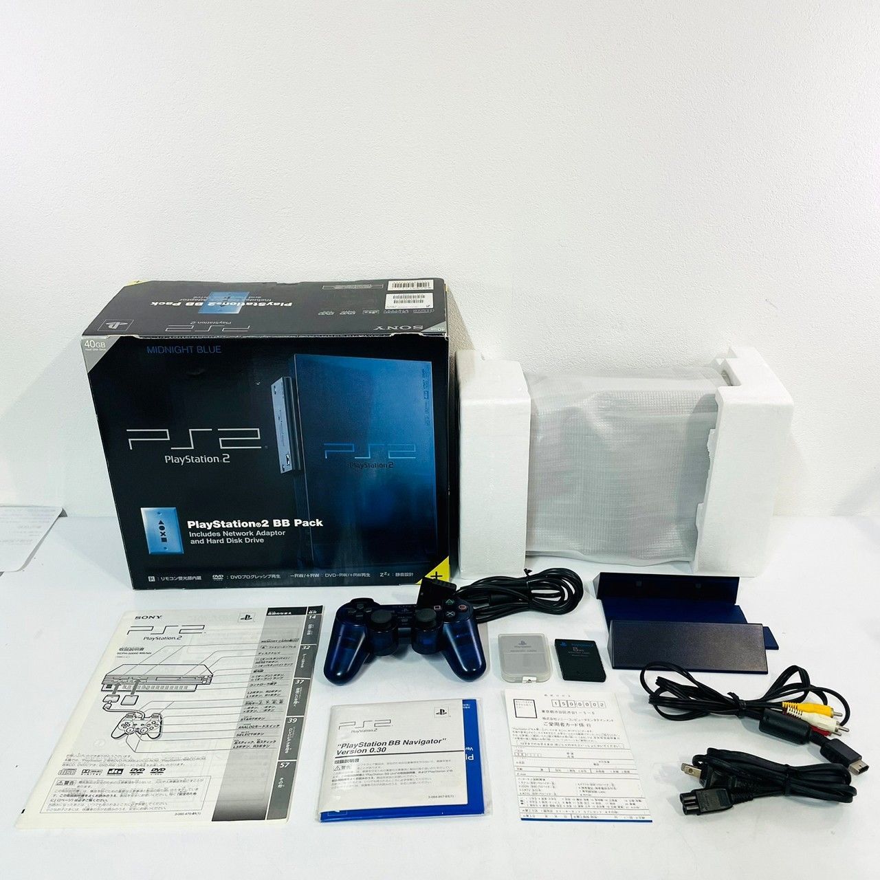 外箱付】 SONY 〇 PS2 BB Pack (SCPH-50000) ミッドナイトブルー 〇