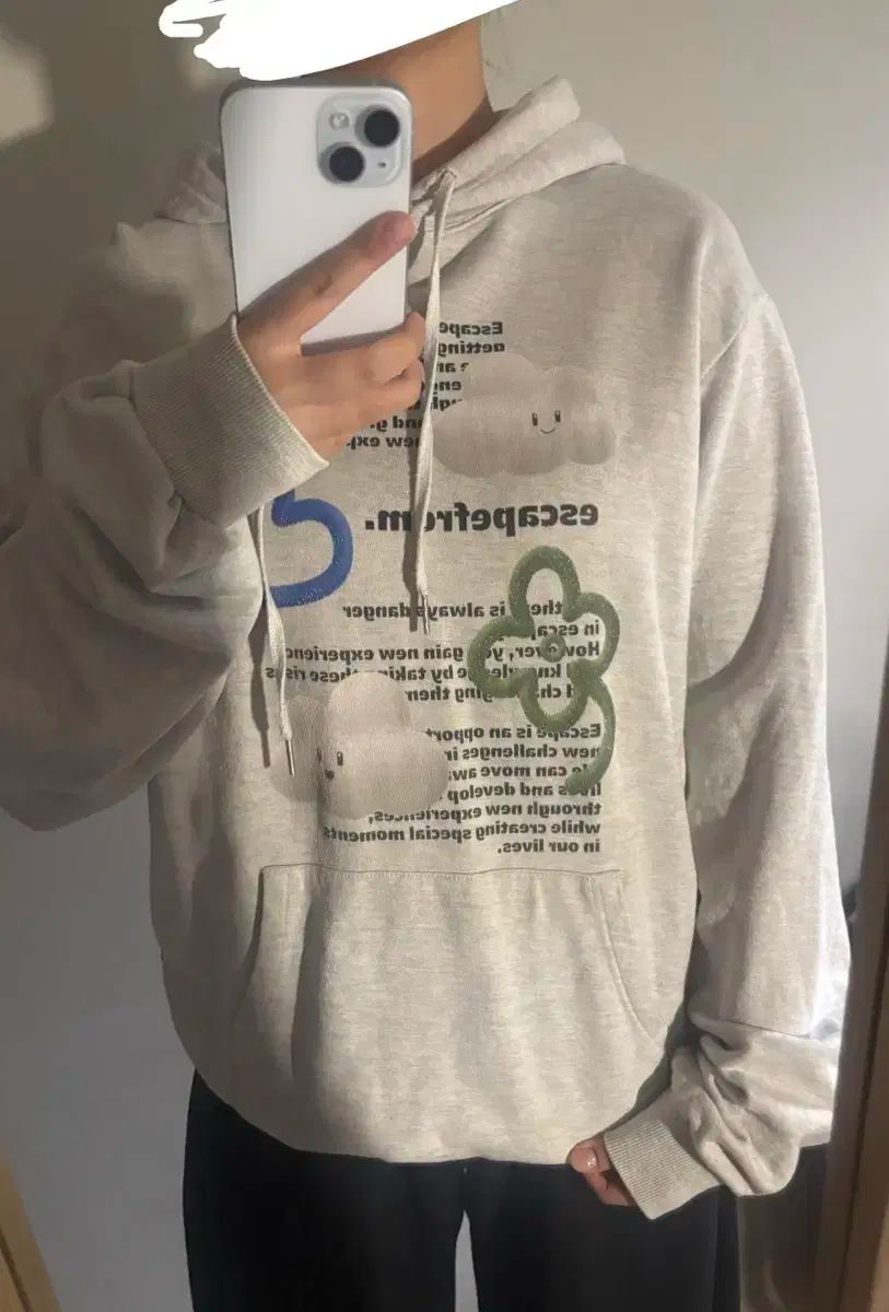 からの脱出 雲 フード付きTシャツ