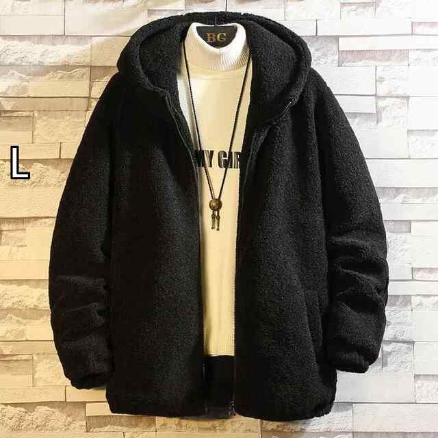 [L]秋冬 コーデ メンズ 用 服 シンプル ファッション オシャレ 大人 かっこいい 大きいサイズ ストリート 紳士服 ラムウール コート フード付き コットン コート フリース コットン ベルベッ