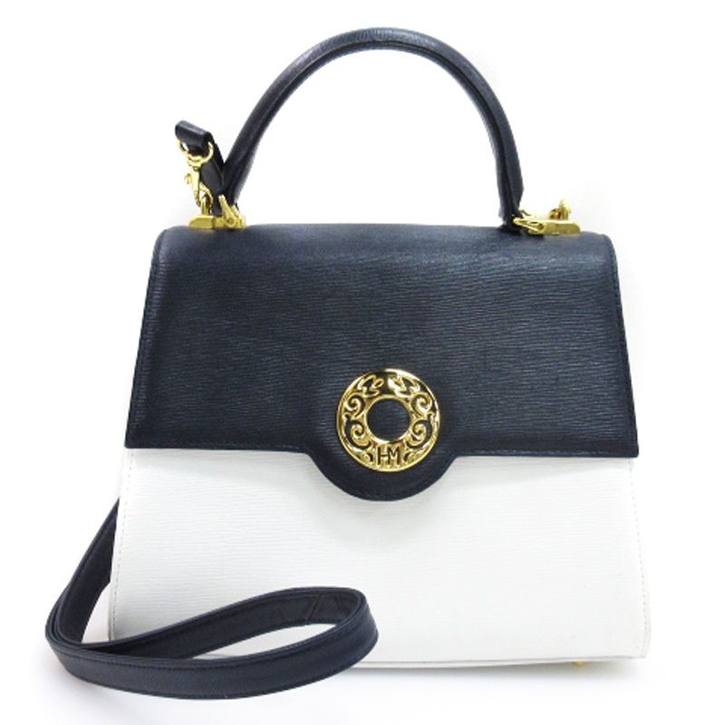 ★HANAE MORI サークルロゴ スクエア ハンドバッグ レッド 極美品 ☆HANAE MORI サークルロゴ スクエア ハンドバッグ イエロー 極