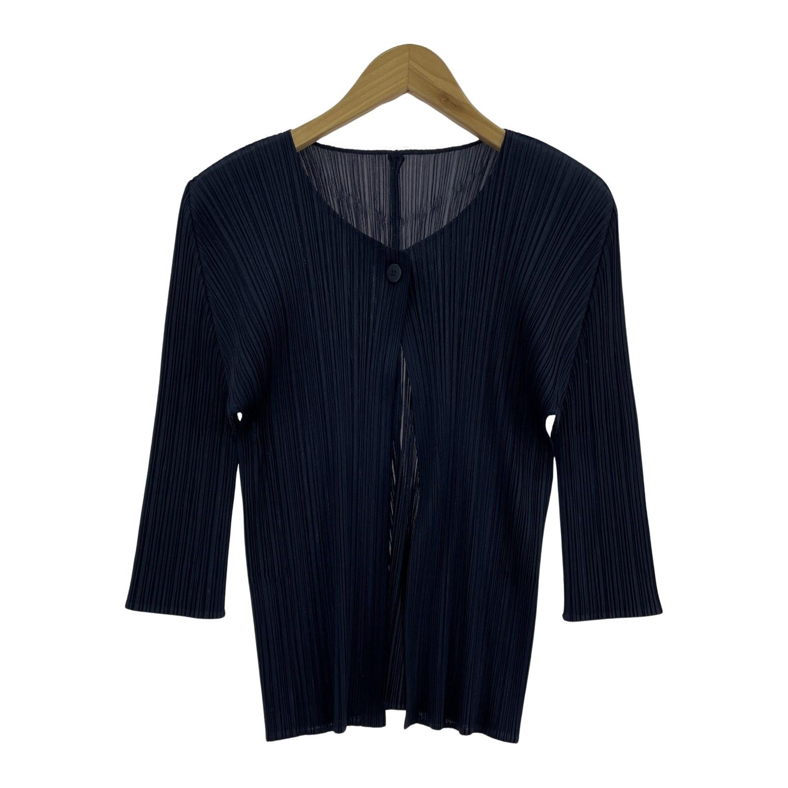 PLEATS PLEASE カーディガン ネイビー