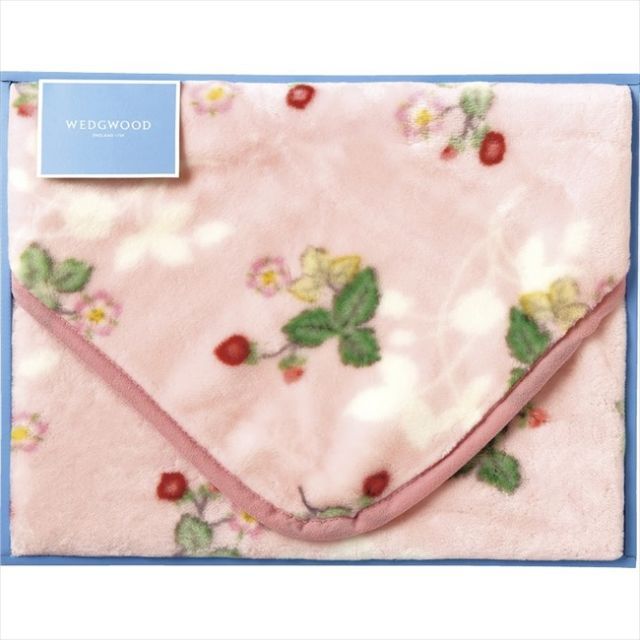 ウェッジウッド ワイルドストロベリー アクリルひざ掛け（毛羽部分） ピンク FQ88400050P 内祝 内祝い お祝 御祝 記念品 出産内祝い プレゼント 快気祝い 粗供養 引出物
