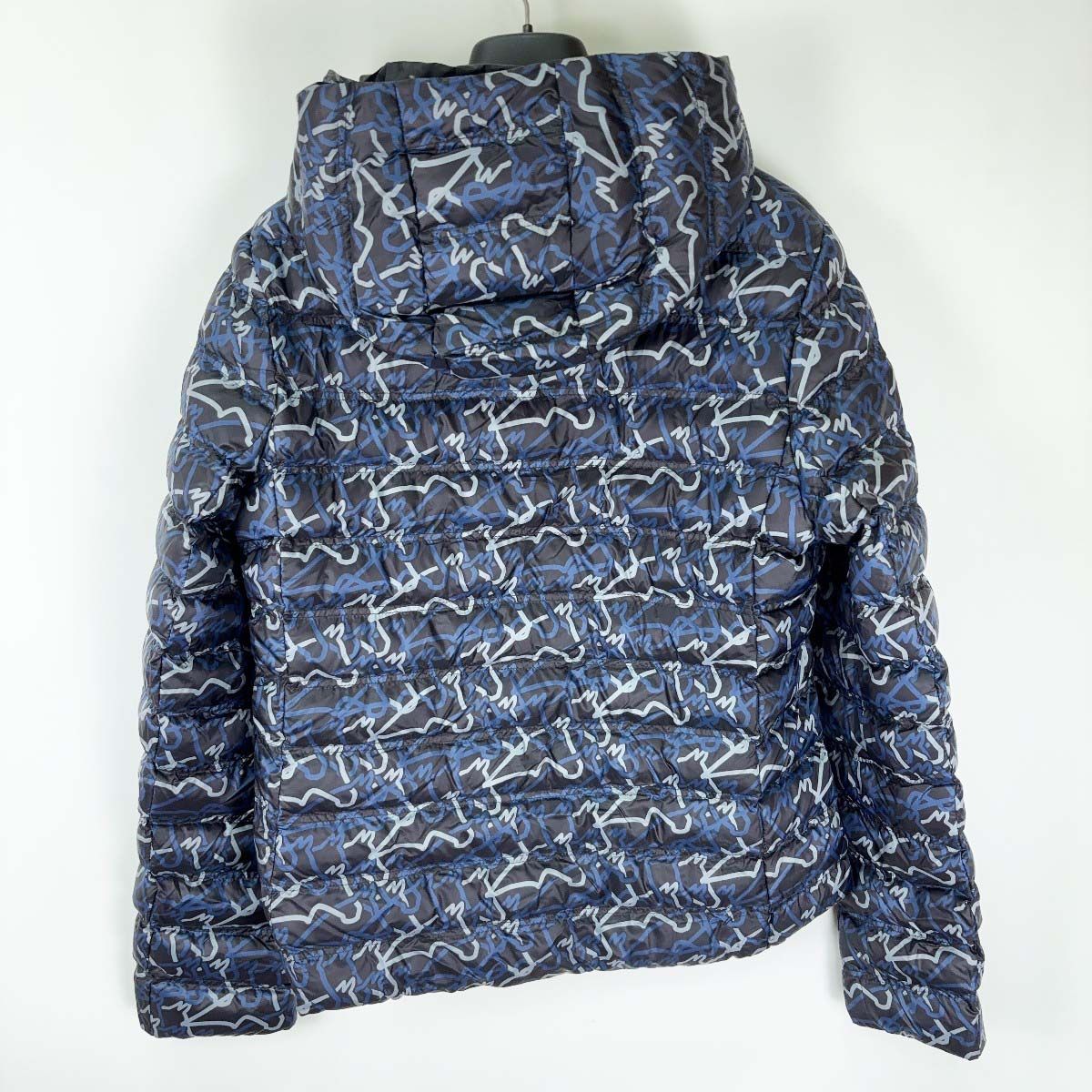 初回特典付き！ ♥ EQUILINE エクイライン 超軽量 ボンバージャケット M Allover Blue Q10706 レディース 乗馬 馬術 フードは取り外し 在庫商品