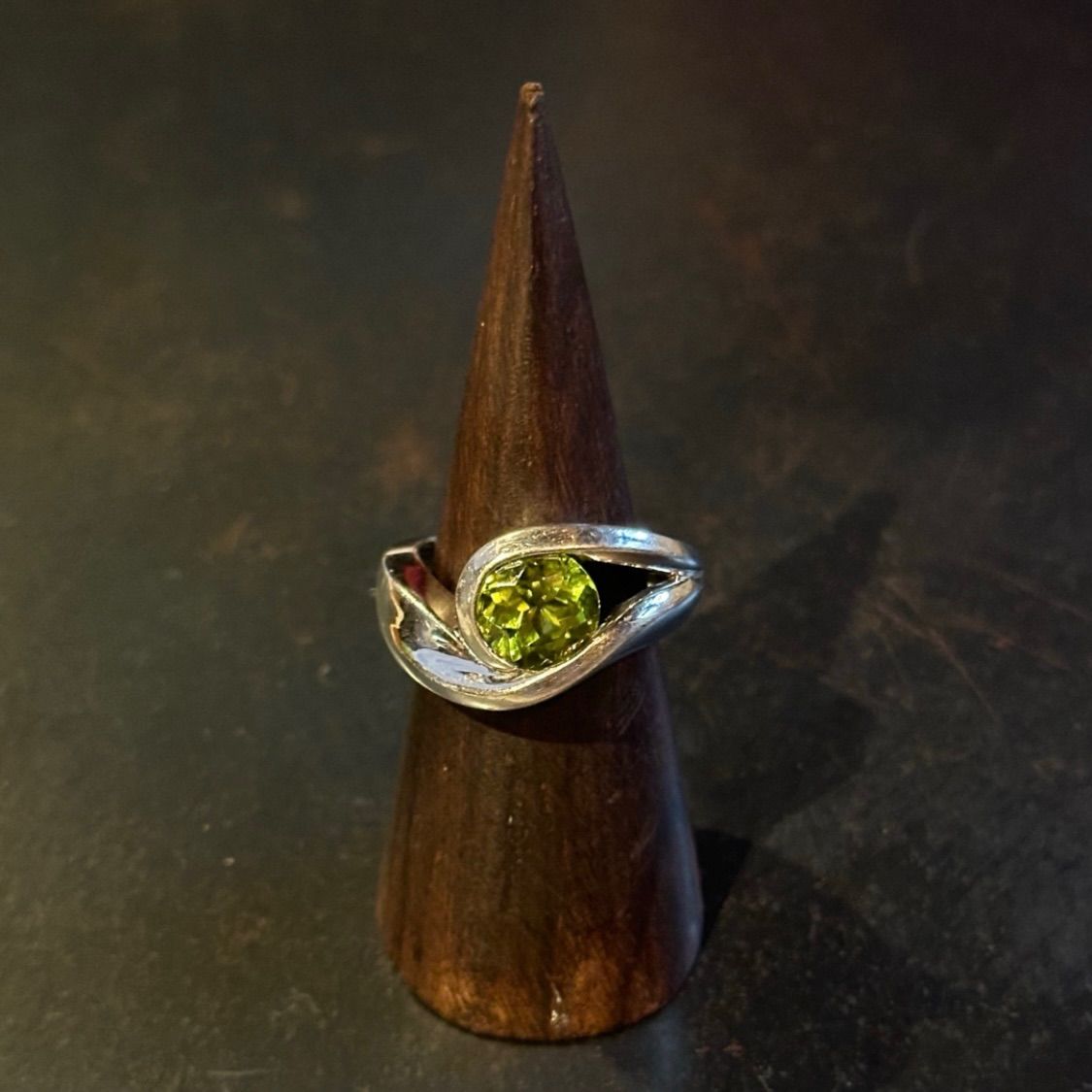 SILVER925 YELLOWGREENSTONE RING/シルバー/リング