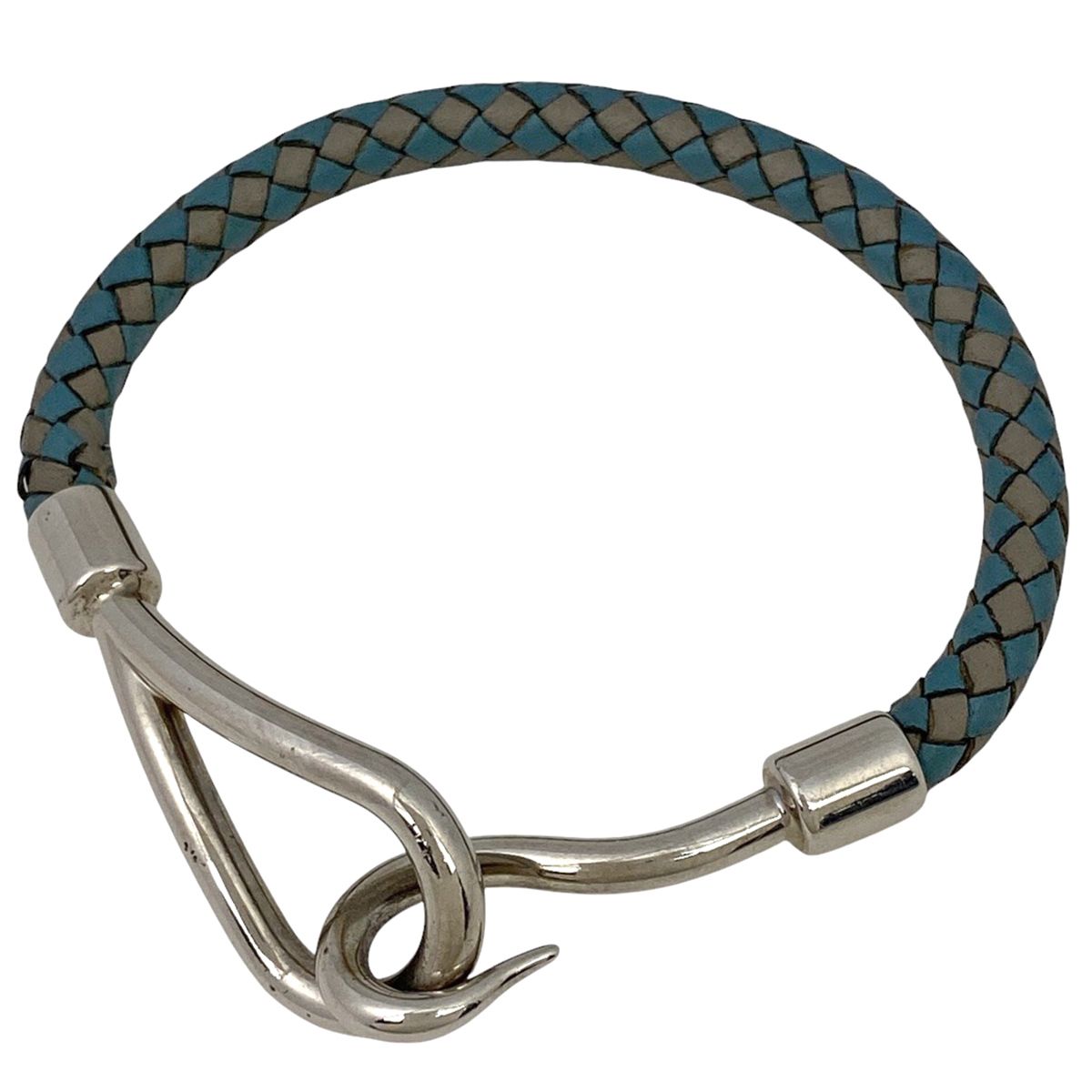 【極美品】エルメス HERMES ジャンボH ブレスレット　レザー　編み込み HERMES エルメス バングル/ブレスレット ジャンボブレス