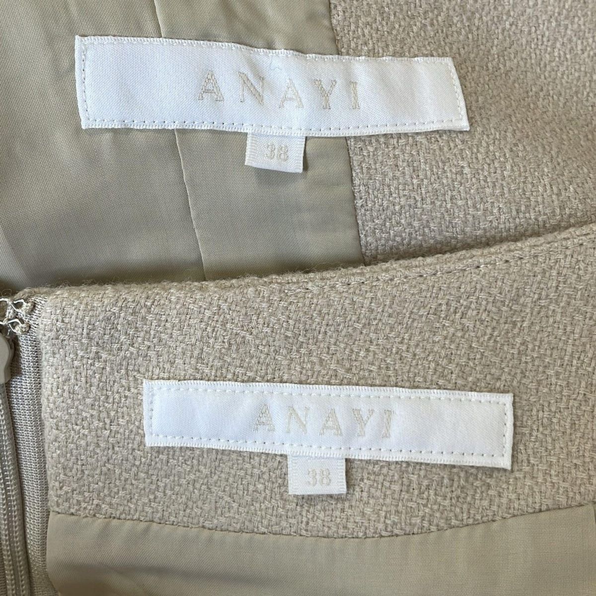ANAYI(アナイ) スカートスーツ レディース美品 - ベージュ