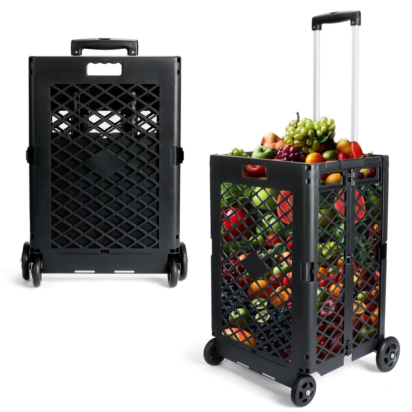 キャリーカート折りたたみ ショッピングカート 軽量 WL56 コンパクト設計 大容量70L 耐荷重35kg メッシュデザインで簡単清掃 静音キャスター搭載 SELORSS 多用途対応台車 買い物 キャンプ 庭作業 アウトドア 簡単組み立て 収納も便利 敬老の日