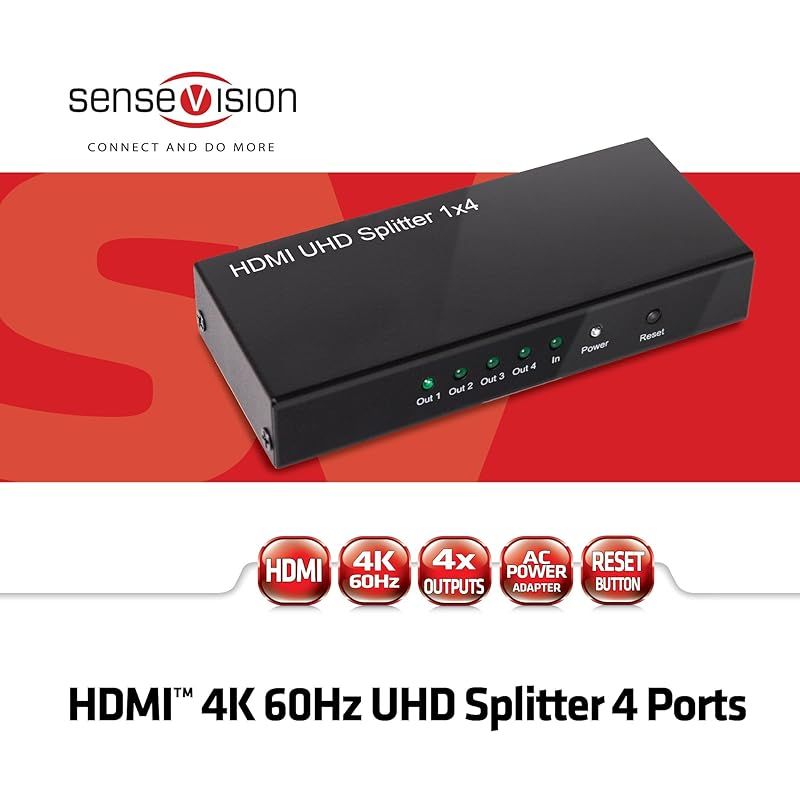 Club3D SenseVision HDMI 2.0 4K 60Hz UHD 1入力4出力 分配器 スプリッター Splitter CSV-1380 1
