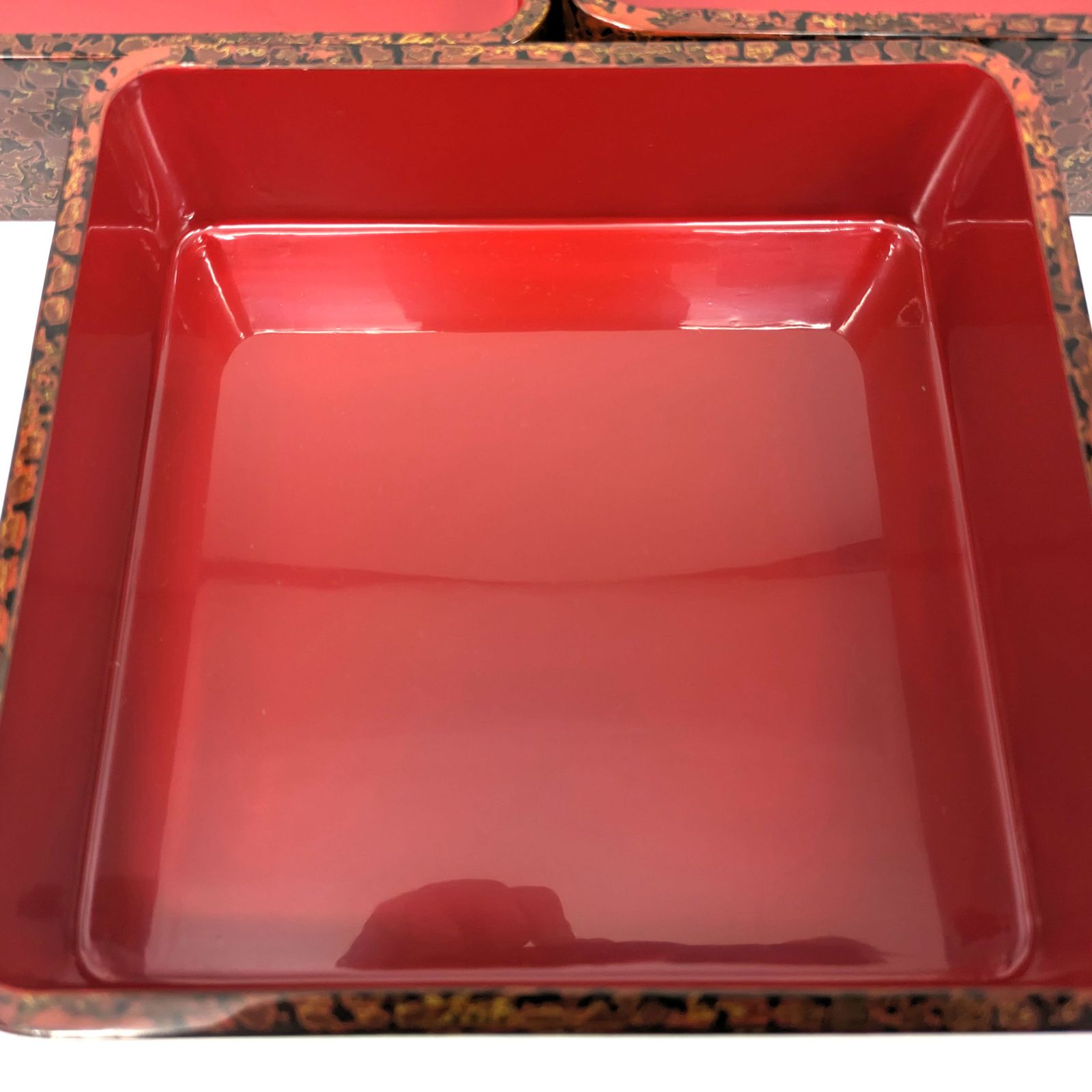 津軽塗（唐塗）バカ塗り・重箱・三段重・漆器・No.230907-16・梱包サイズ