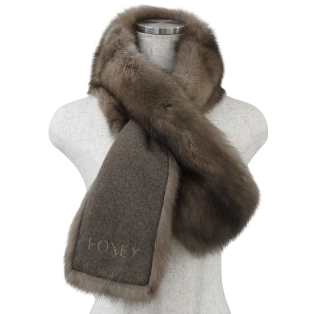 美品 FOXEY フォクシー Fur Stole Calin ロシアンセーブルファー カシミヤ100％ ストール ティペット 37458 ヘーゼル  レディース - メルカリ