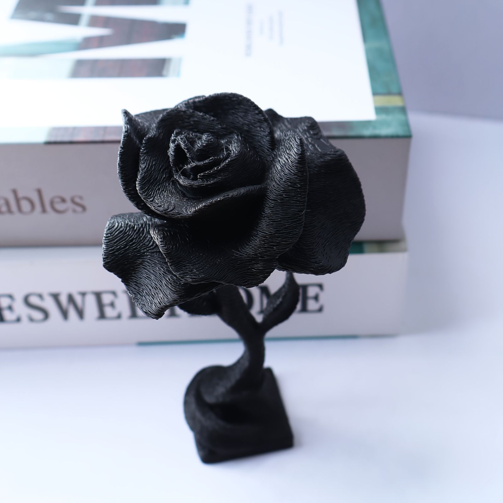 オブジェ 置物 黒いバラ ばら 薔薇 インテリア リビング ダイニング 