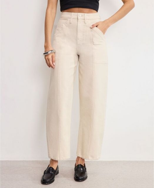 グッドアメリカン レディース カジュアルパンツ ボトムス Women s Canvas Cropped Barrel Pants Canvas