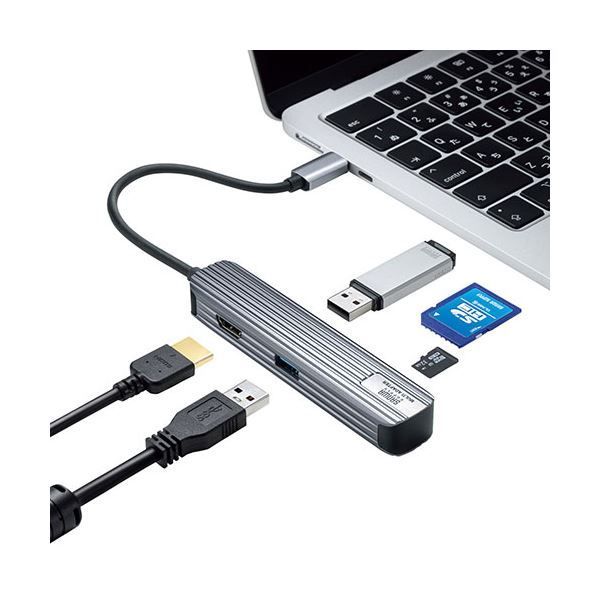 ベスト サンワサプライ USB Type-Cマルチ変換アダプタ HDMI カードリーダー付 USB-3TCHC5S 品質が完璧、値段が激安 ！
